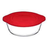 Pasabahce 59123 Borcam Set 1pcs Round Bowl Plastic Lid